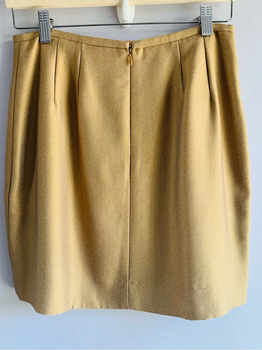 Michael Kors Vintage Skirt Gold Wool Blend Mini Glam Shimmer Party Fun 8 10 Med